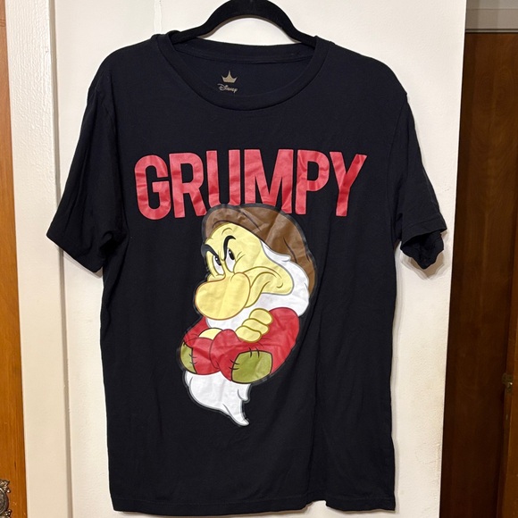 Disney Other - Disney Black Tee with Grumpy and Red Text